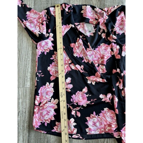 J Crew Black Pink Tie Front Long Sleeve Blouse Top Women’s Size Small New - Picture 7 of 9